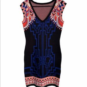 Geometric shaped, colorful bodycon dress